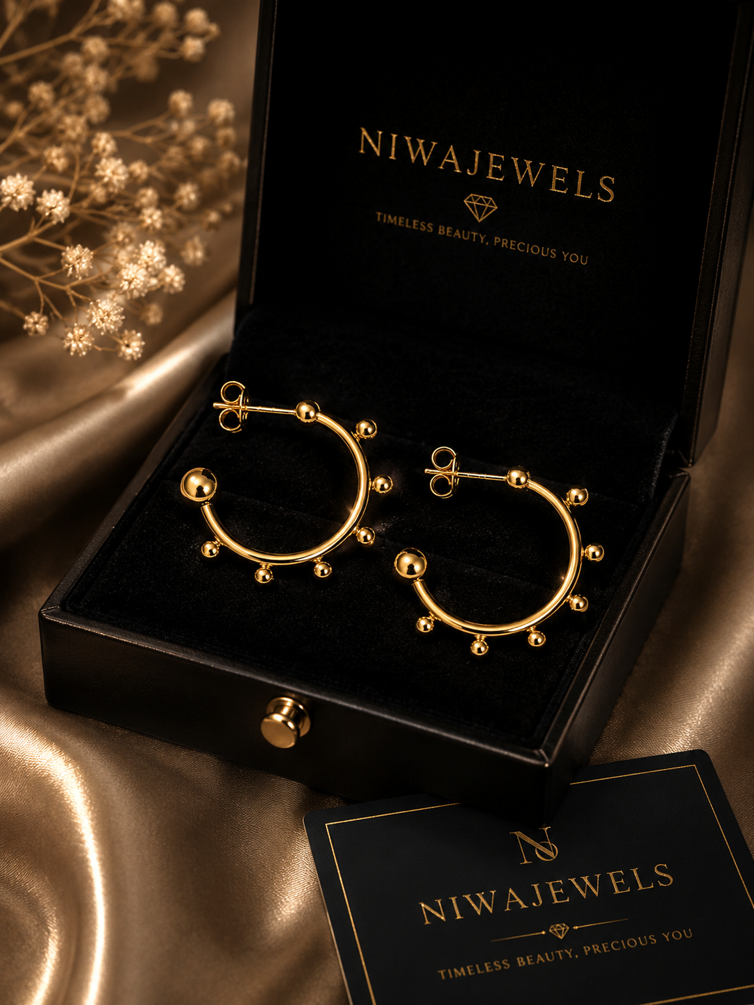 Solar Bead Hoops
