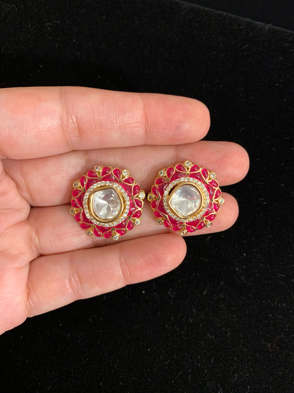 Royal Crimson Studs — earrings — view 5