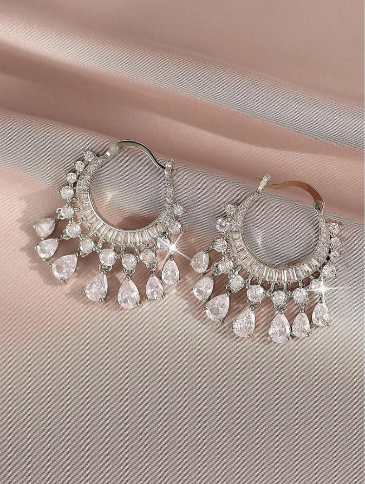 Jeweled Crescent Hoop