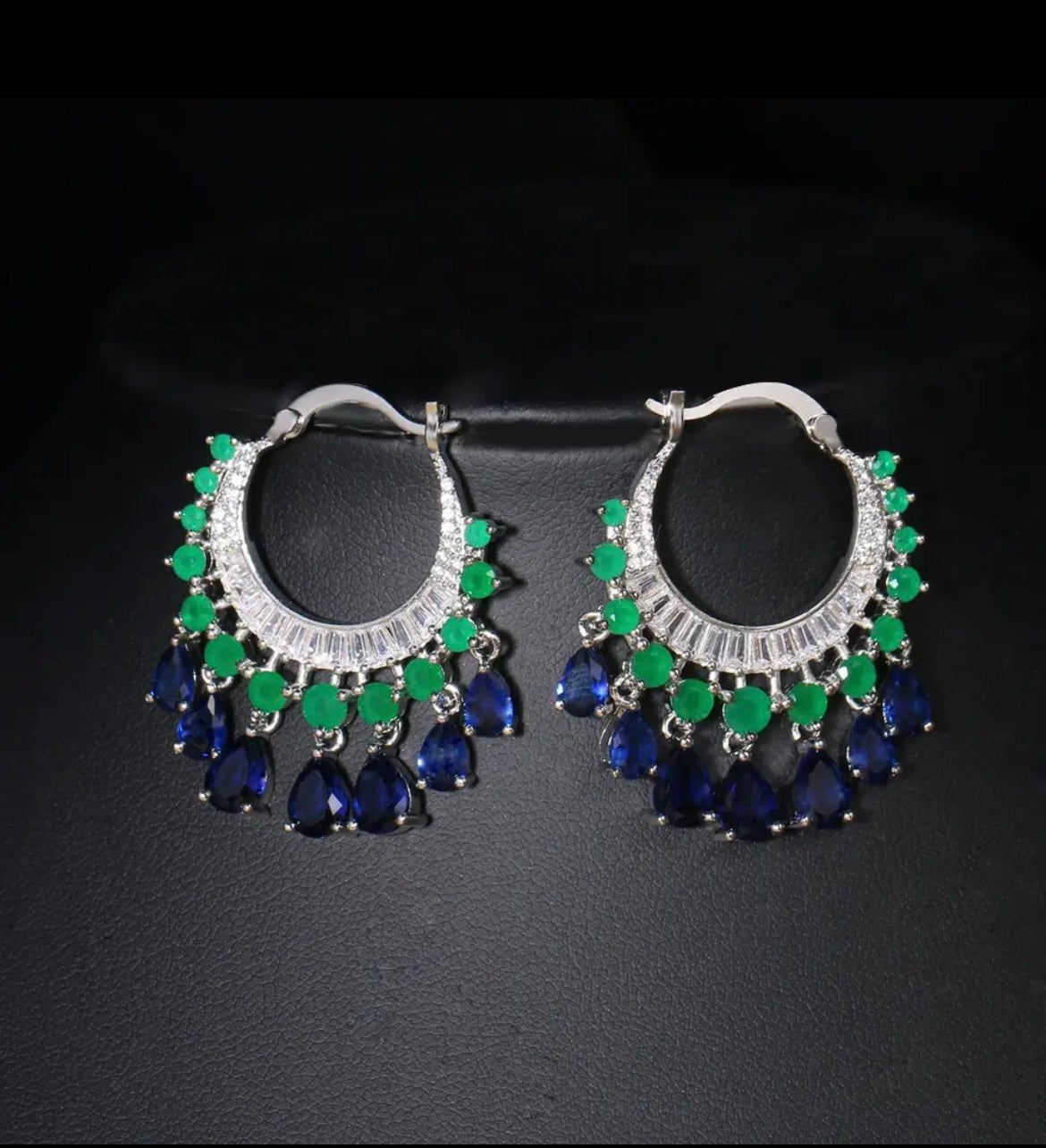 Jeweled Crescent Hoop