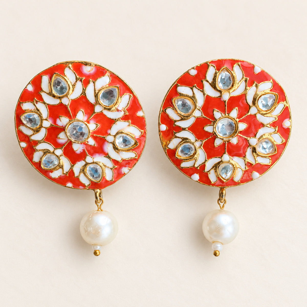 Coral Lotus Pearl Drops