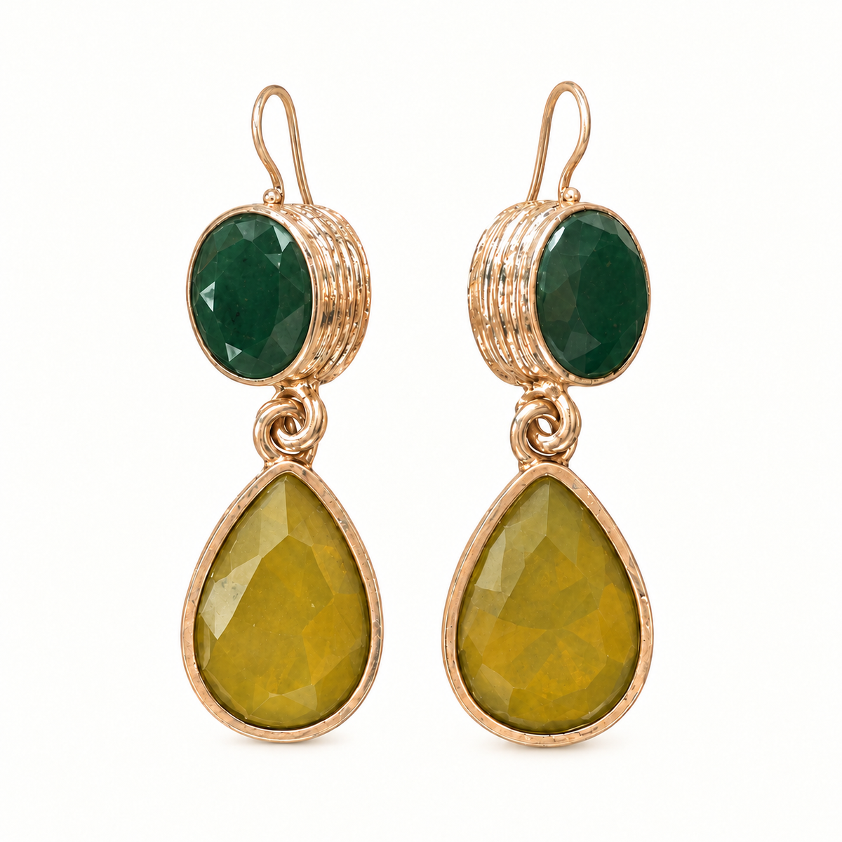 Duo Gem Drop Earrings
