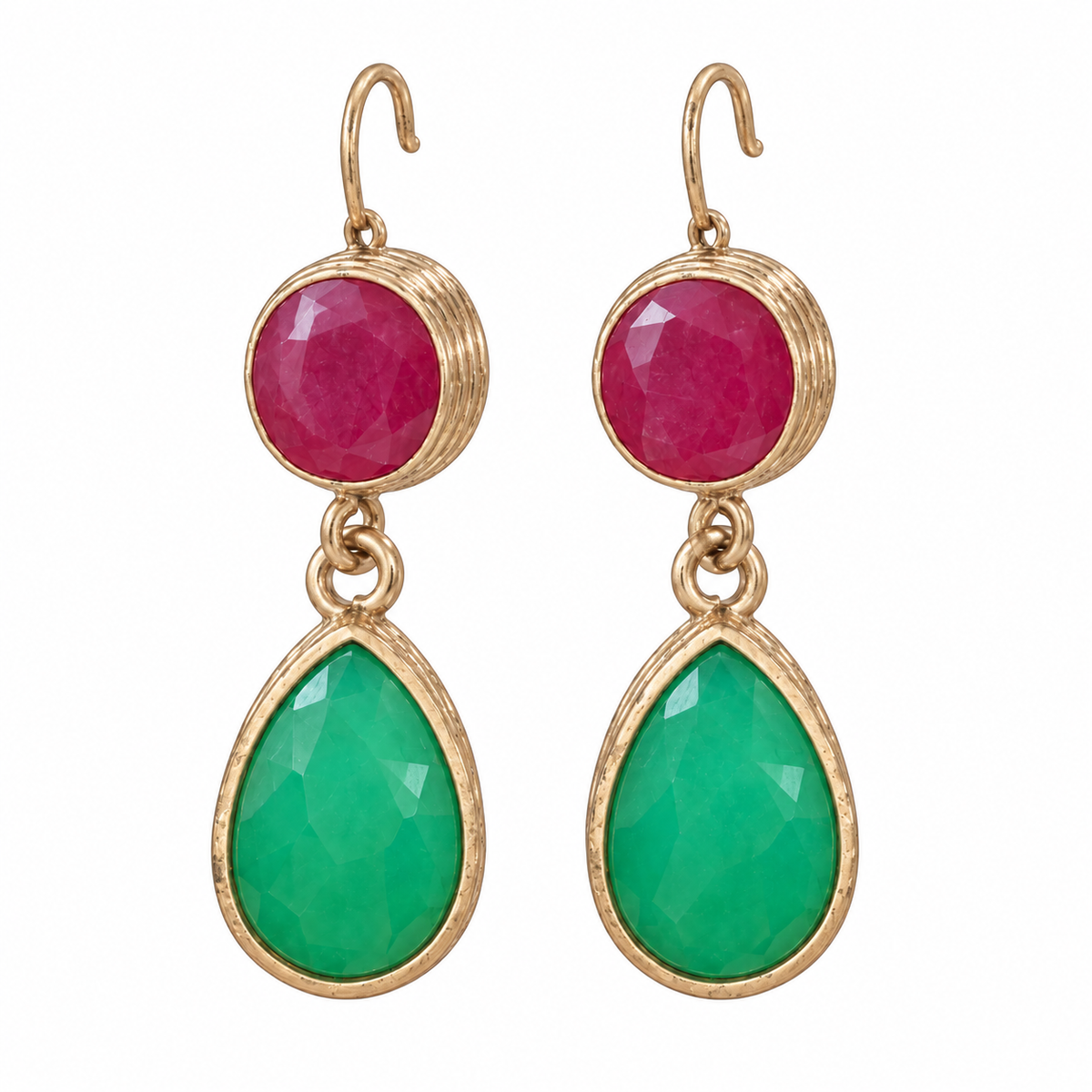 Duo Gem Drop Earrings