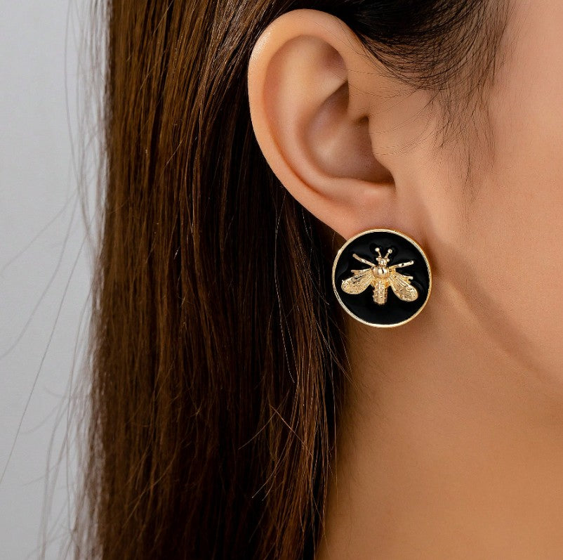 Noir Bee Studs