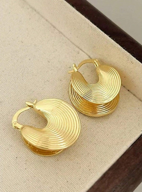Golden Ripple Hoops