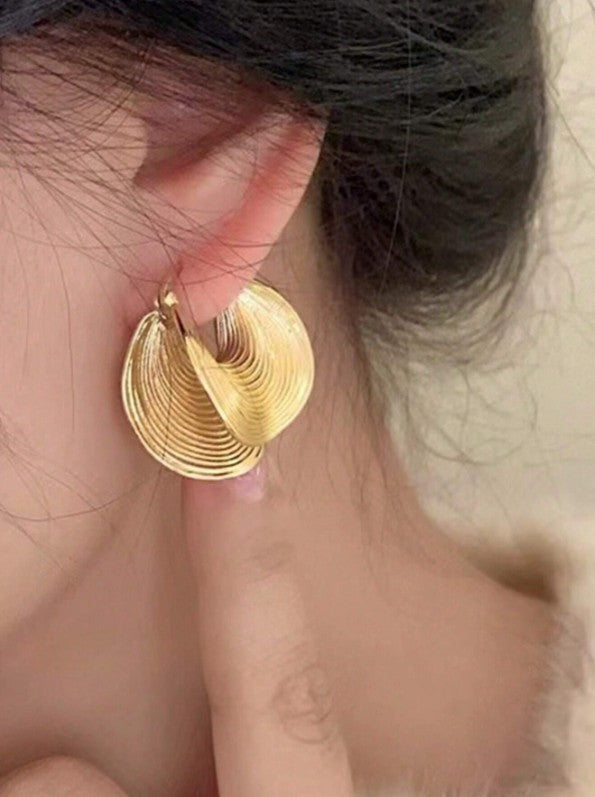 Golden Ripple Hoops