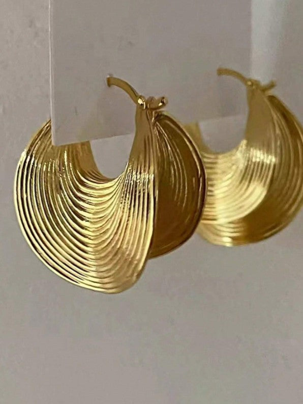 Golden Ripple Hoops