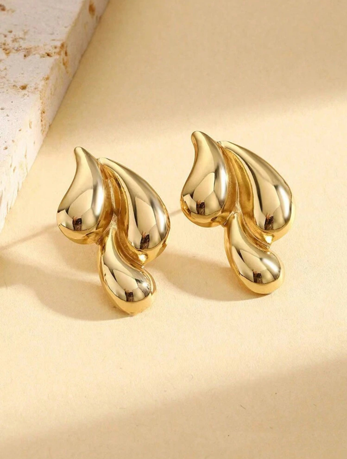 Golden Flame Studs