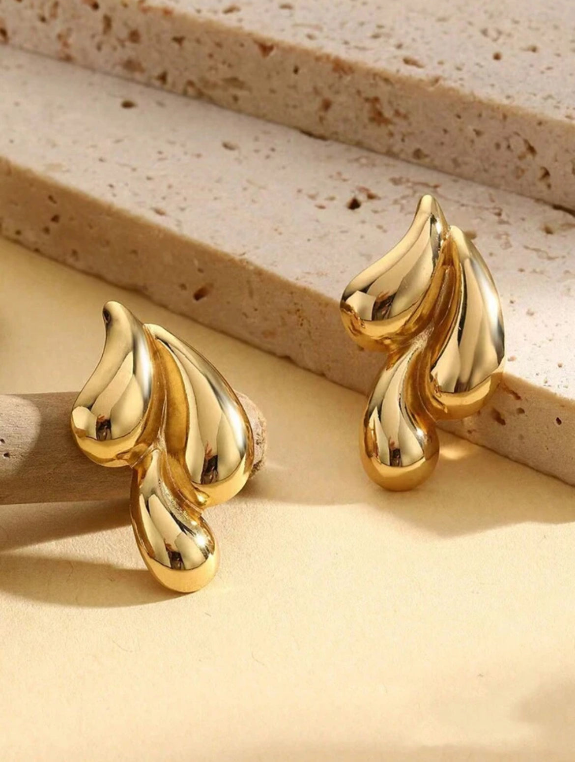 Golden Flame Studs
