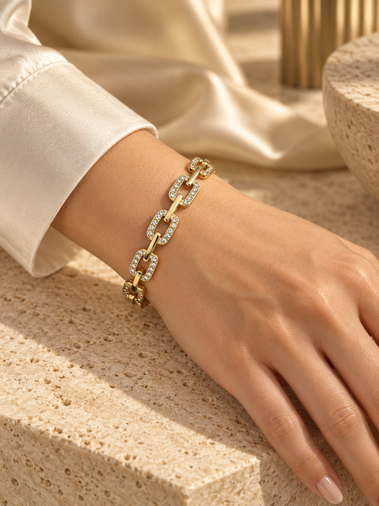 Luxe Link Crystal Cuff