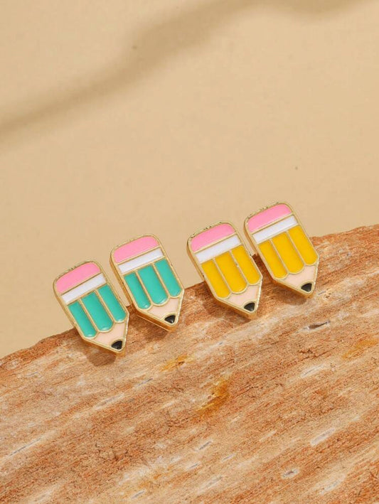 Retro Pencil Studs