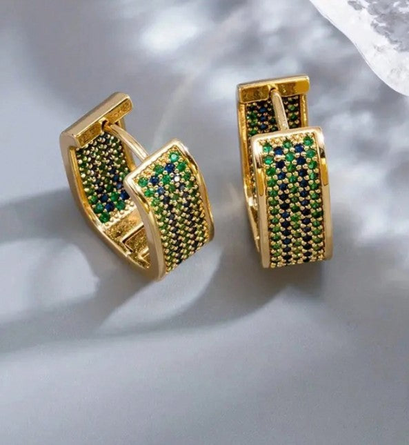 Emerald Luxe Hoops