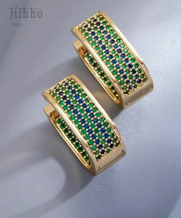 Emerald Luxe Hoops