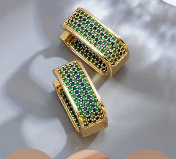 Emerald Luxe Hoops