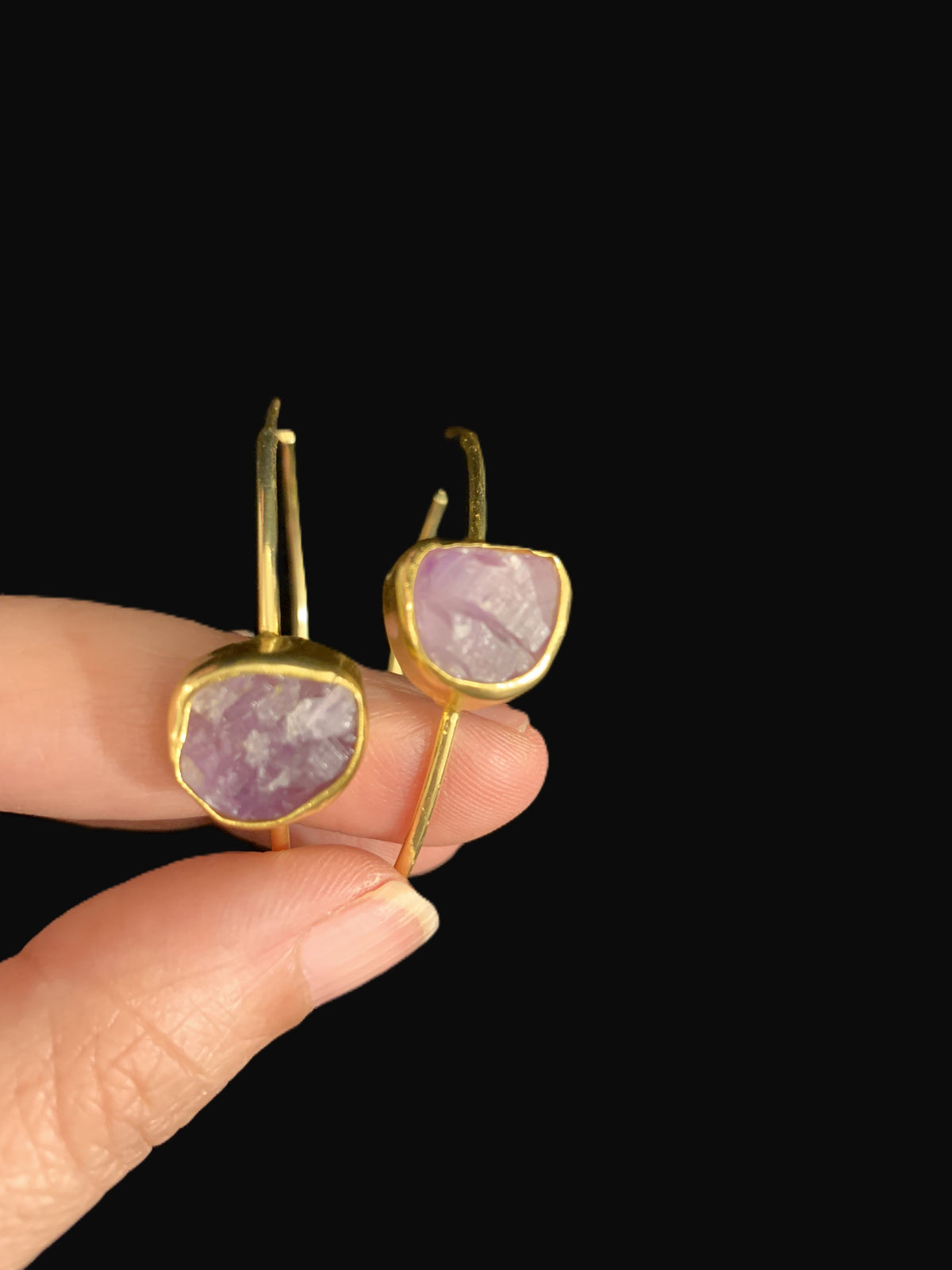 Amethyst Mist Hoops — earrings — view 5