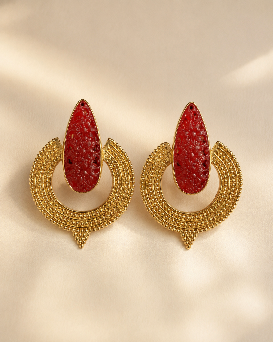 Carved Statement Earrings — earrings — view 1