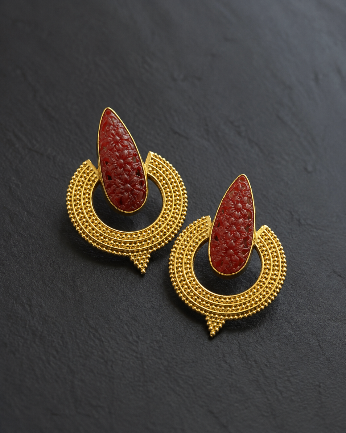 Carved Statement Earrings — earrings — view 3