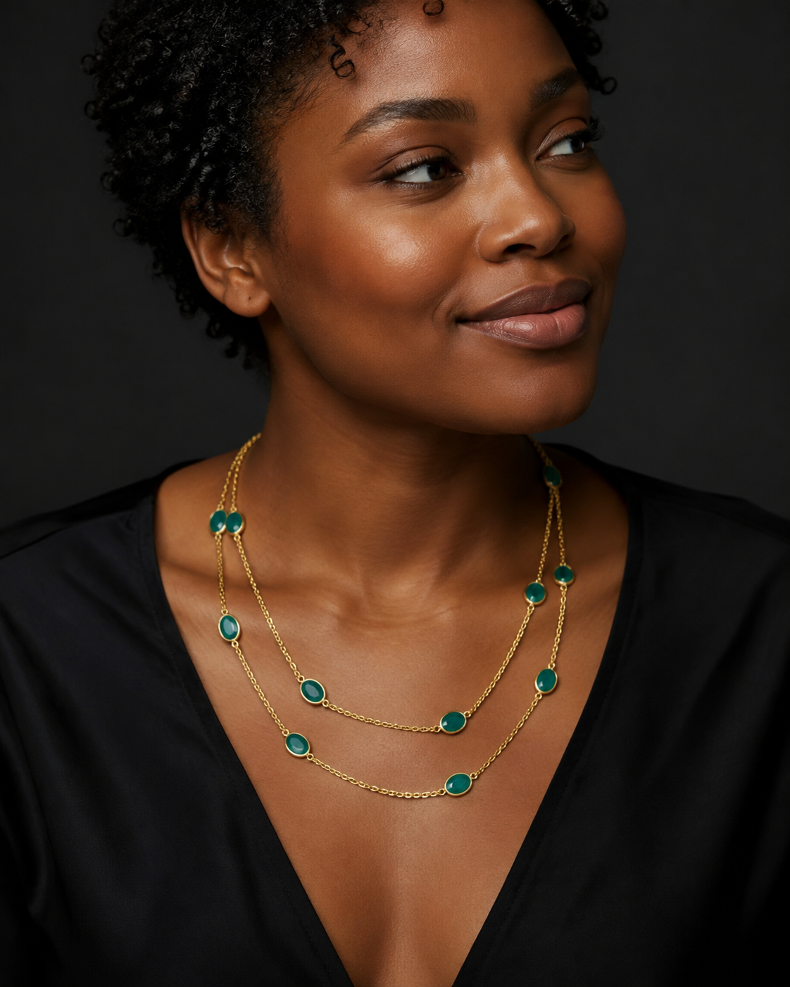Emerald Halo — necklace — view 4