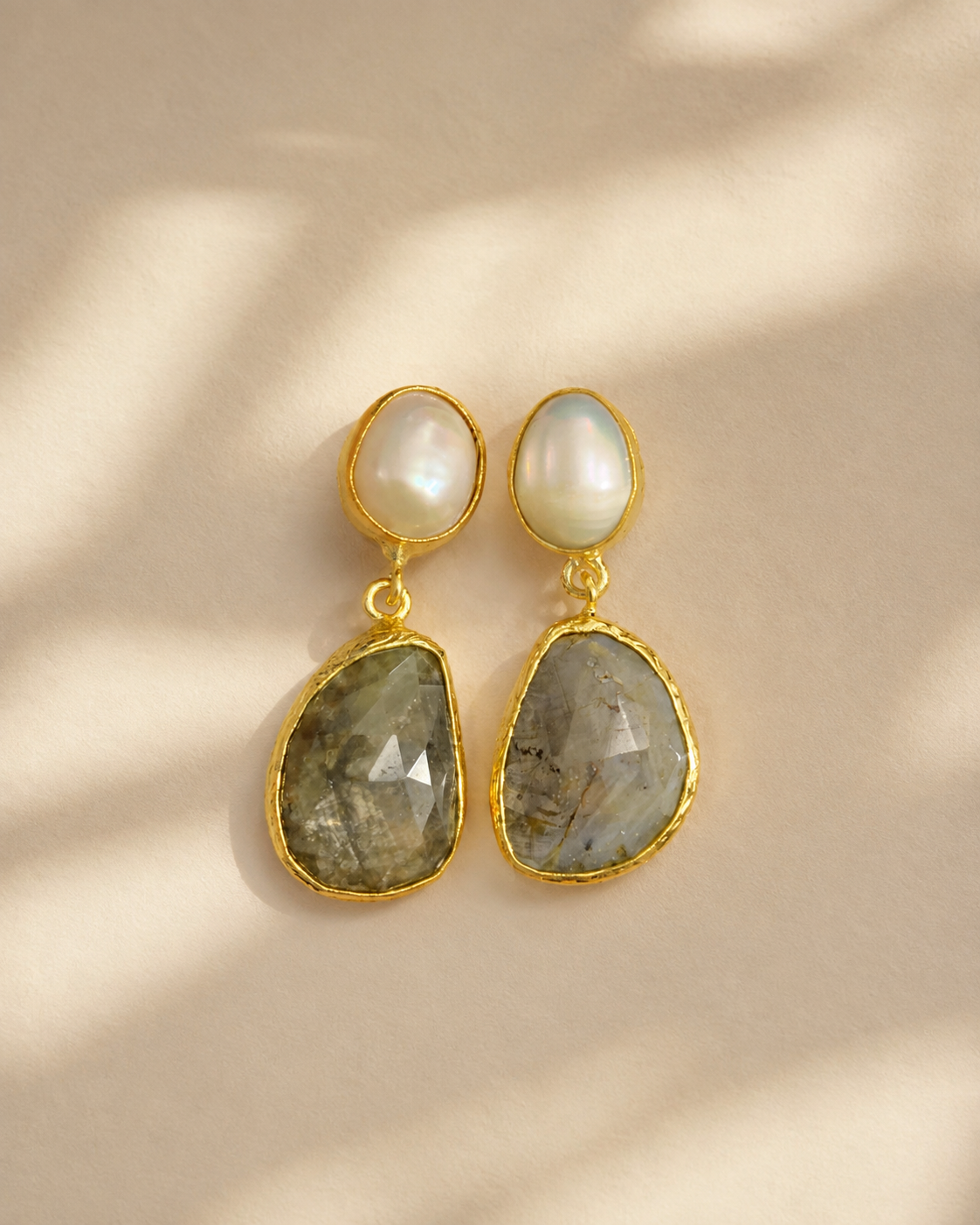 Earthstone Pearl Drops — earrings — view 1