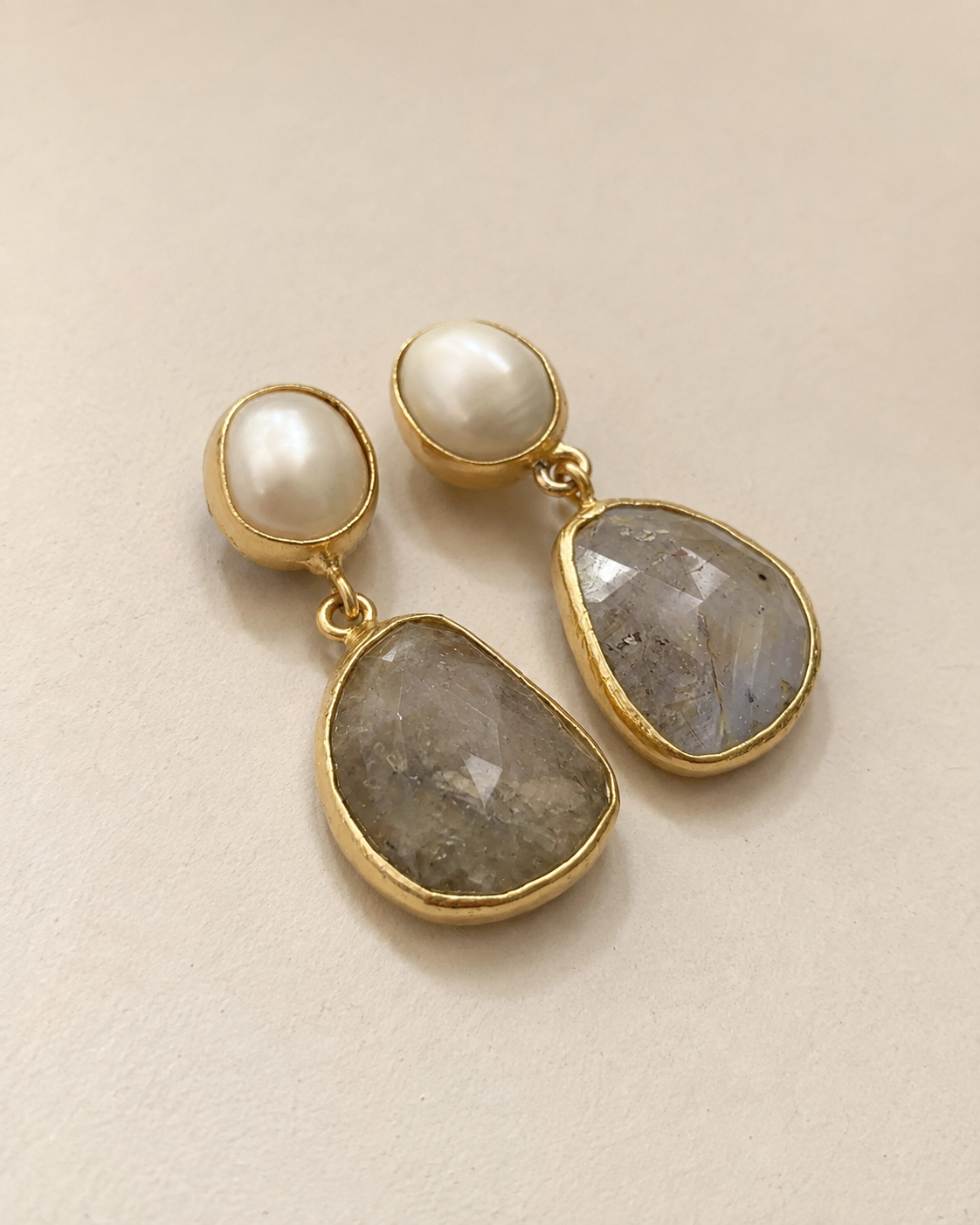 Earthstone Pearl Drops — earrings — view 2
