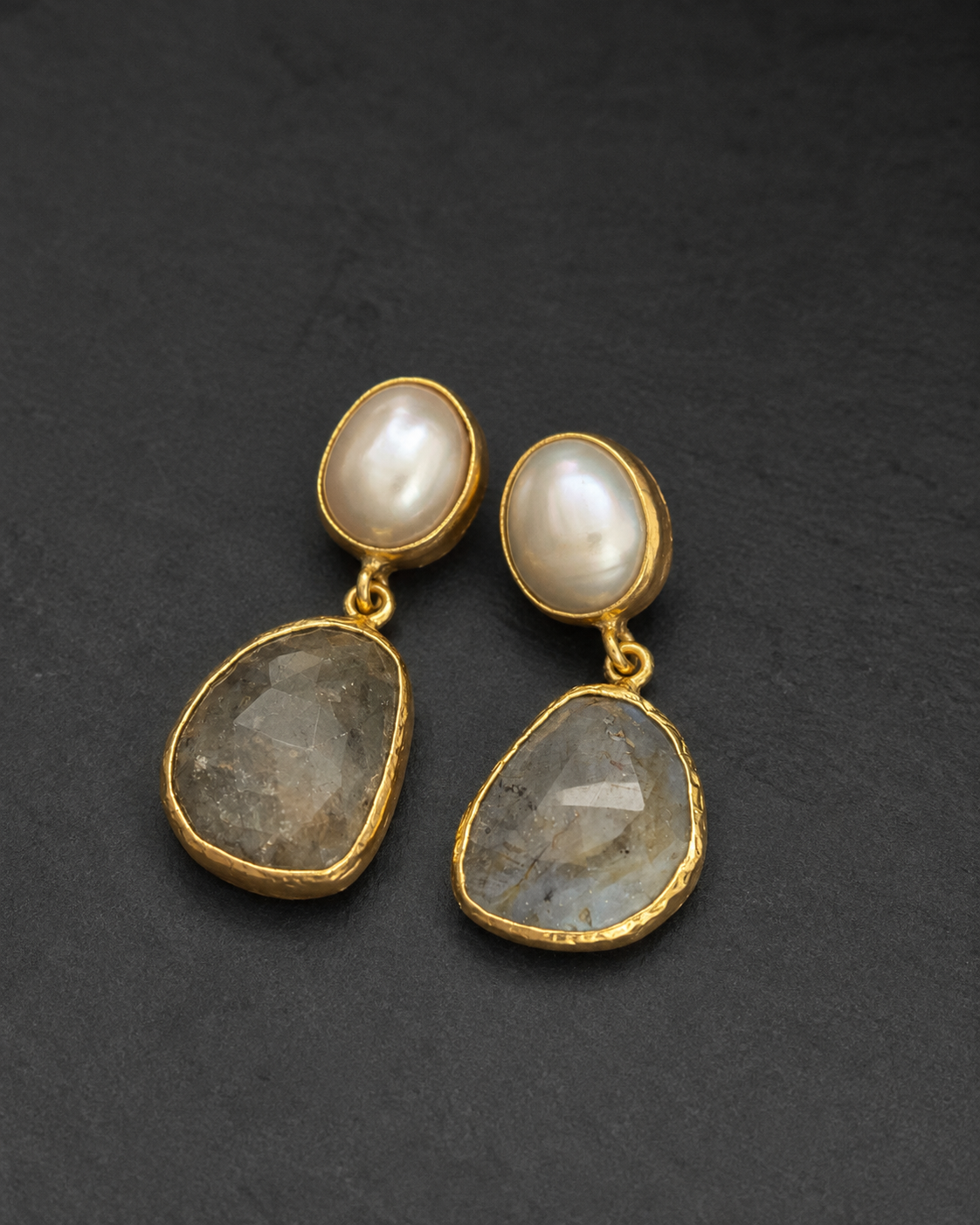 Earthstone Pearl Drops — earrings — view 3