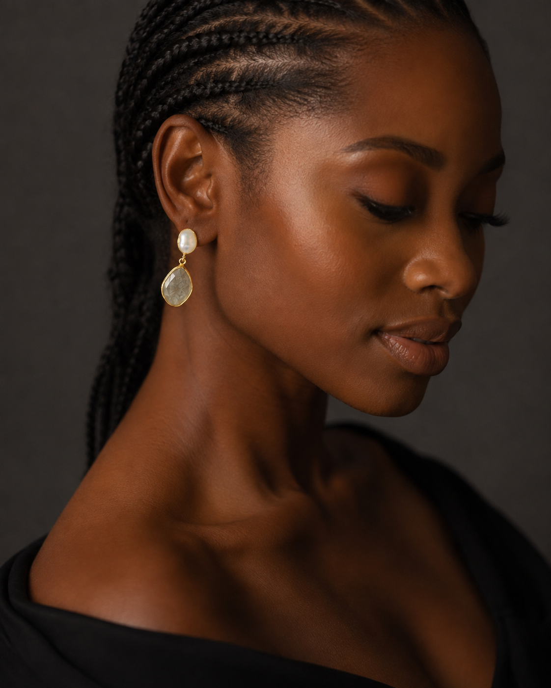 Earthstone Pearl Drops — earrings — view 4
