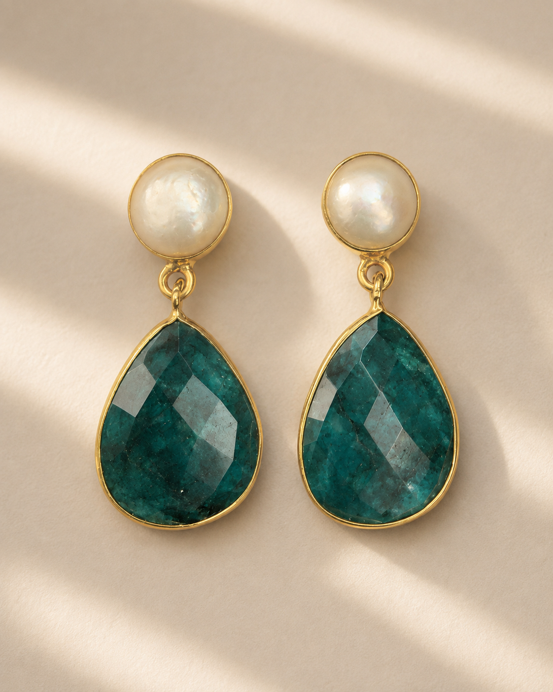 Royal Green Teardrops — earrings — view 1