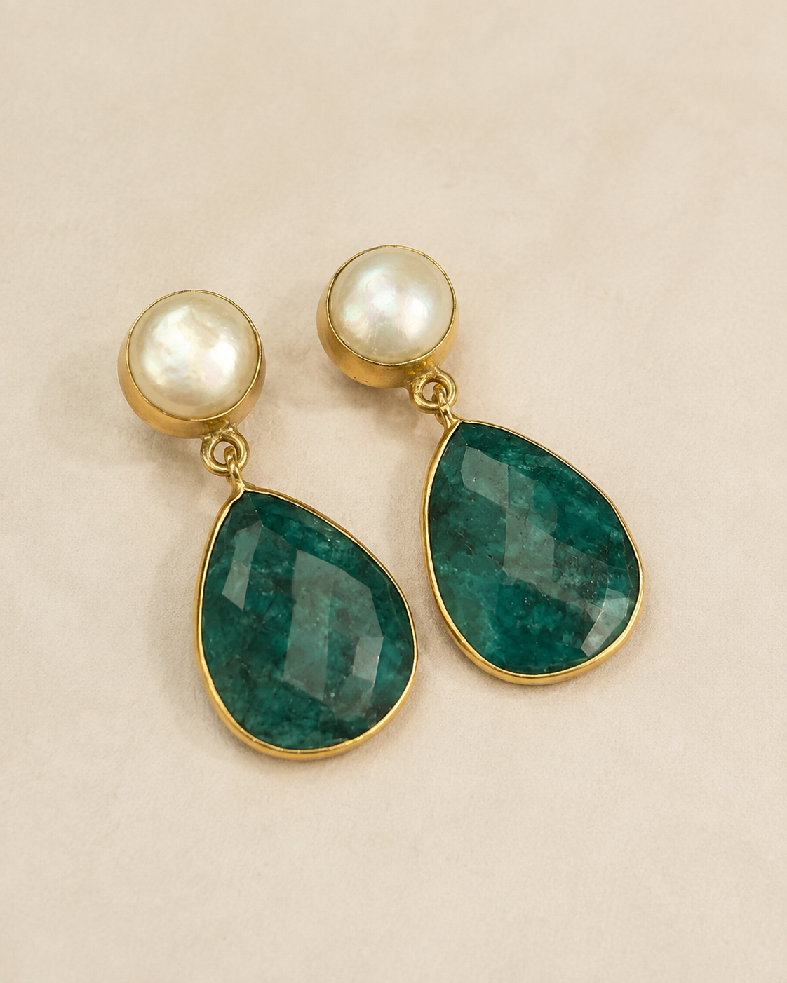 Royal Green Teardrops — earrings — view 2