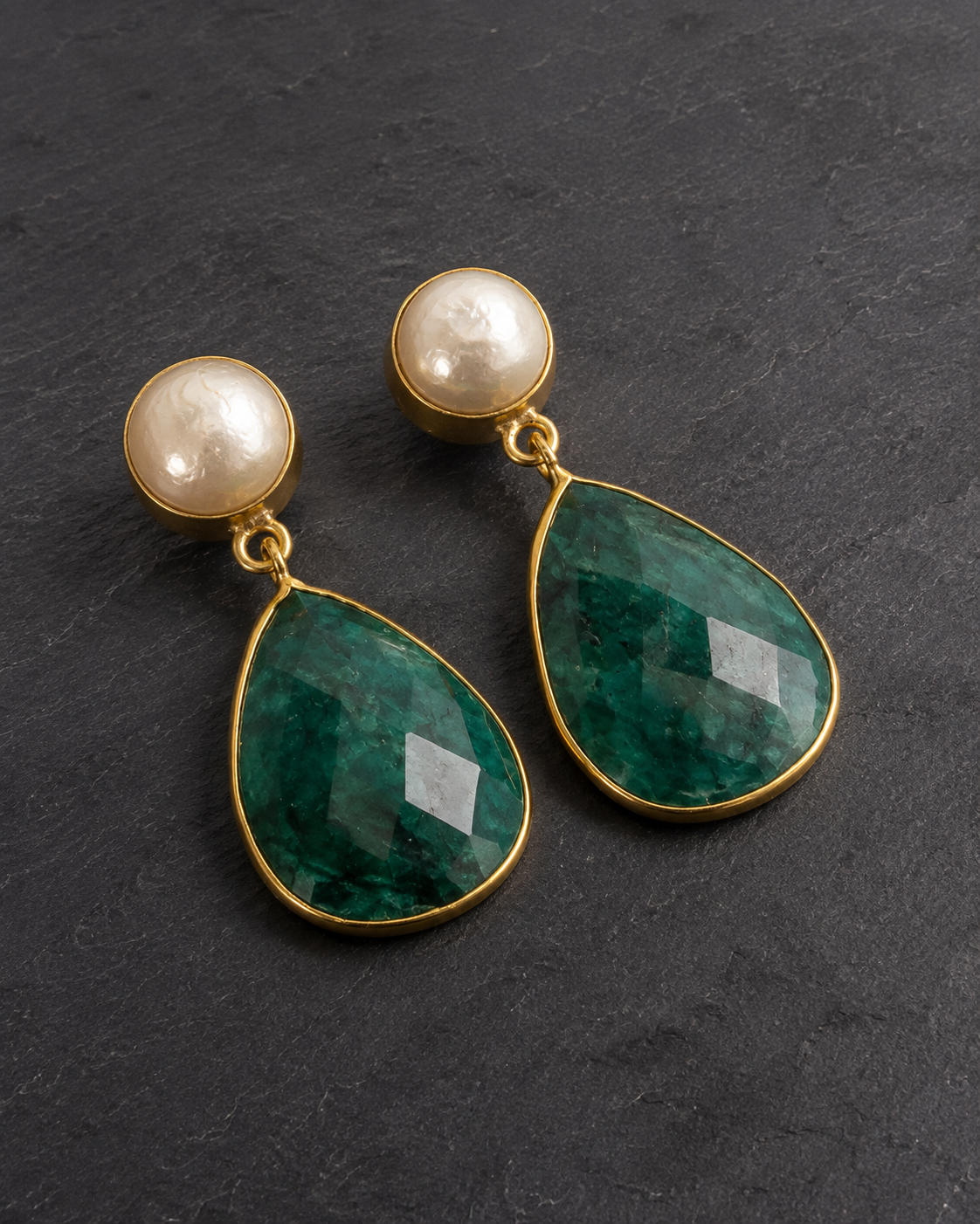 Royal Green Teardrops — earrings — view 3