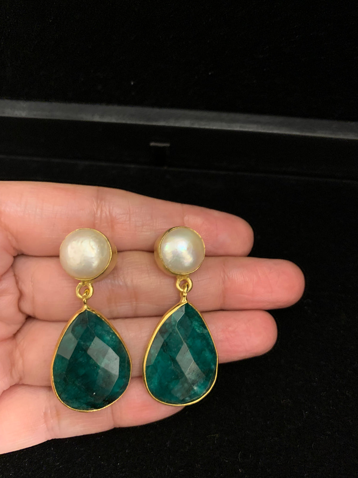 Royal Green Teardrops — earrings — view 5
