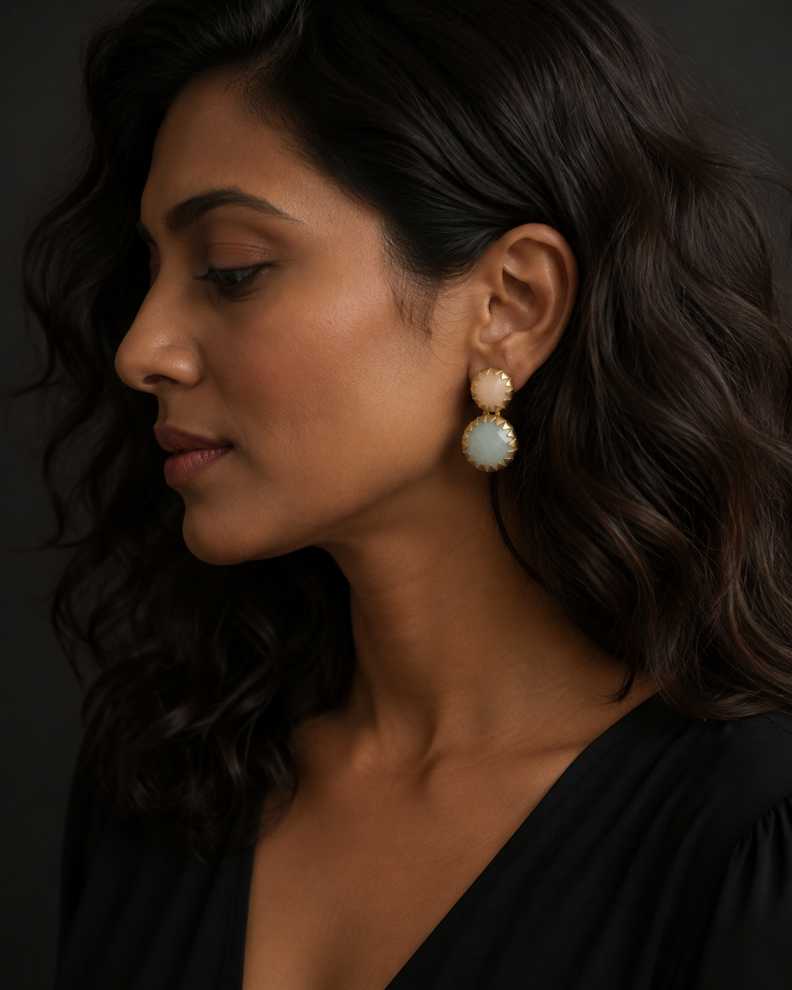 Peach Moon — earrings — view 4