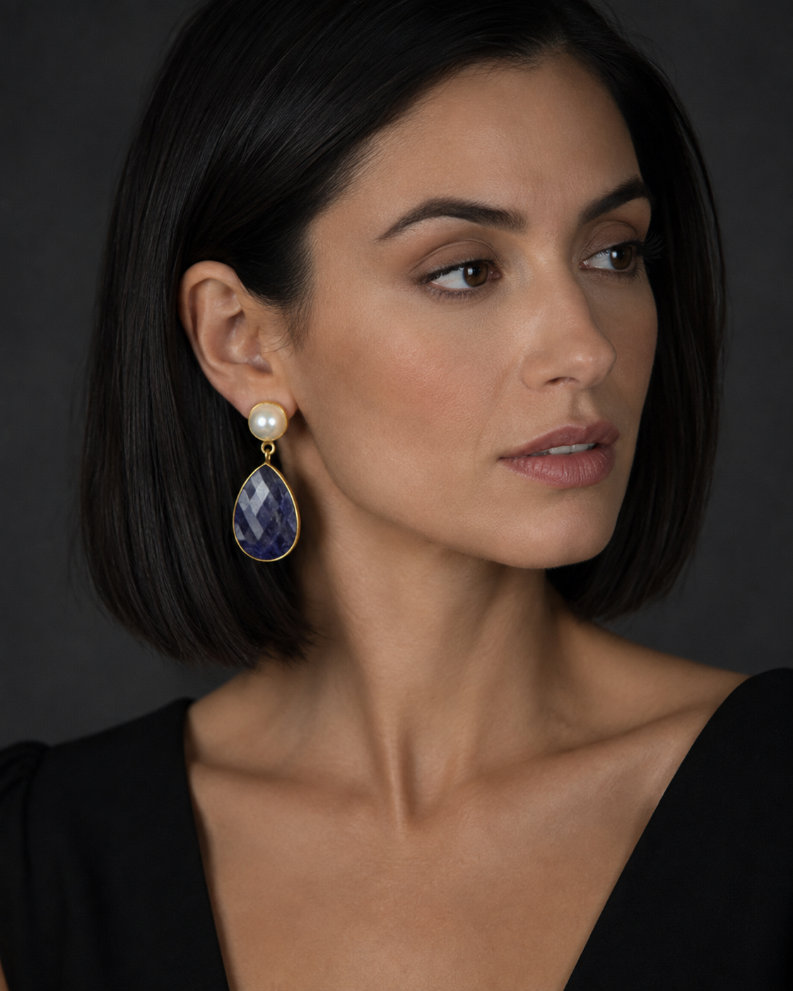 Midnight Pearl Drops — earrings — view 4