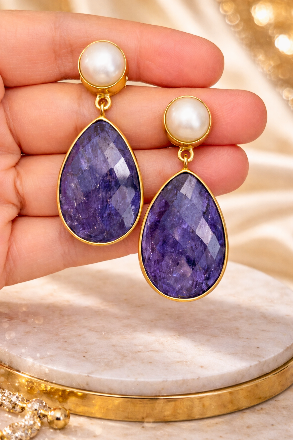 Midnight Pearl Drops — earrings — view 6