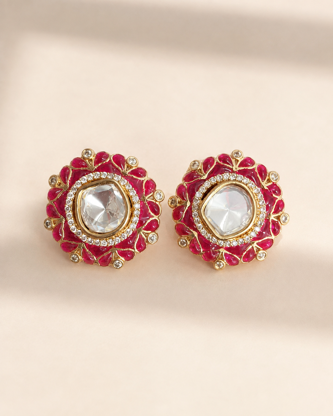 Royal Crimson Studs — earrings — view 1