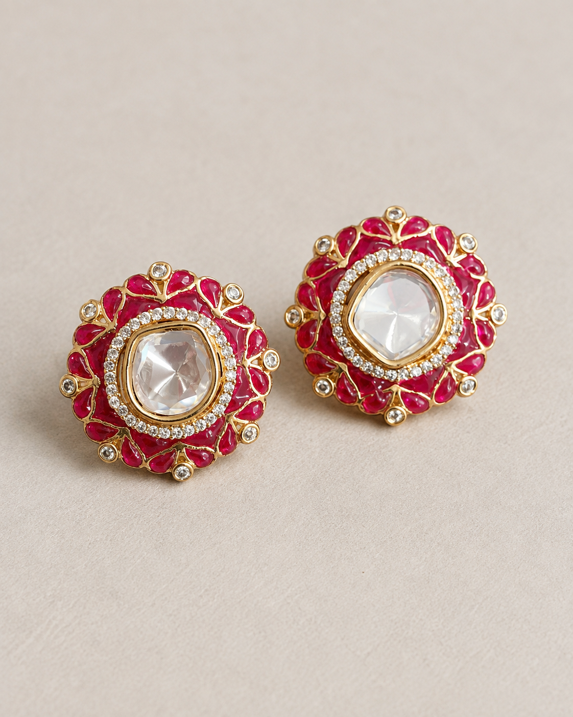 Royal Crimson Studs — earrings — view 2