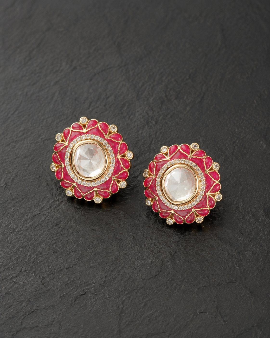 Royal Crimson Studs — earrings — view 3