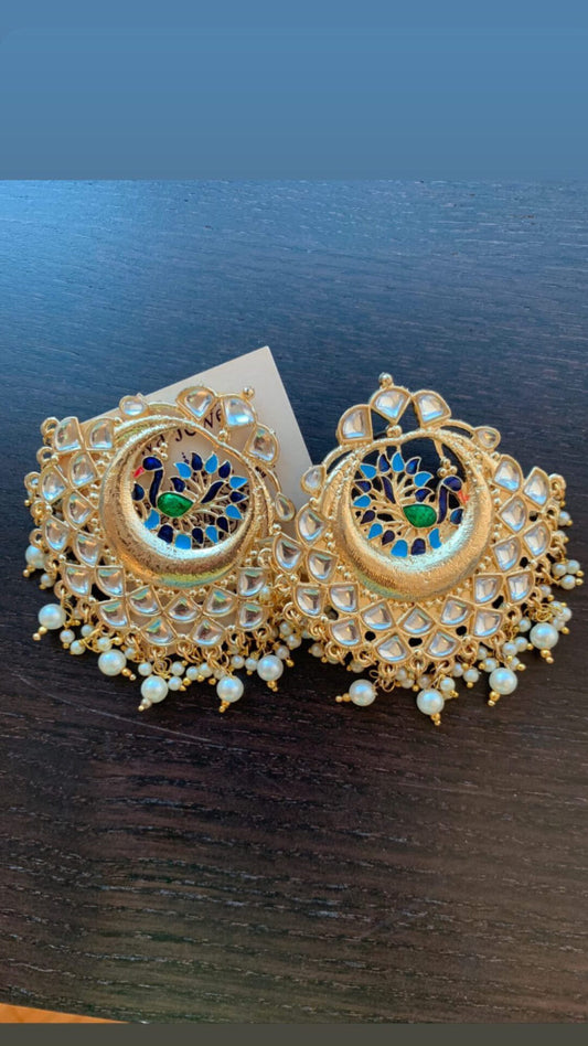 Peacock Kundan Chandbali