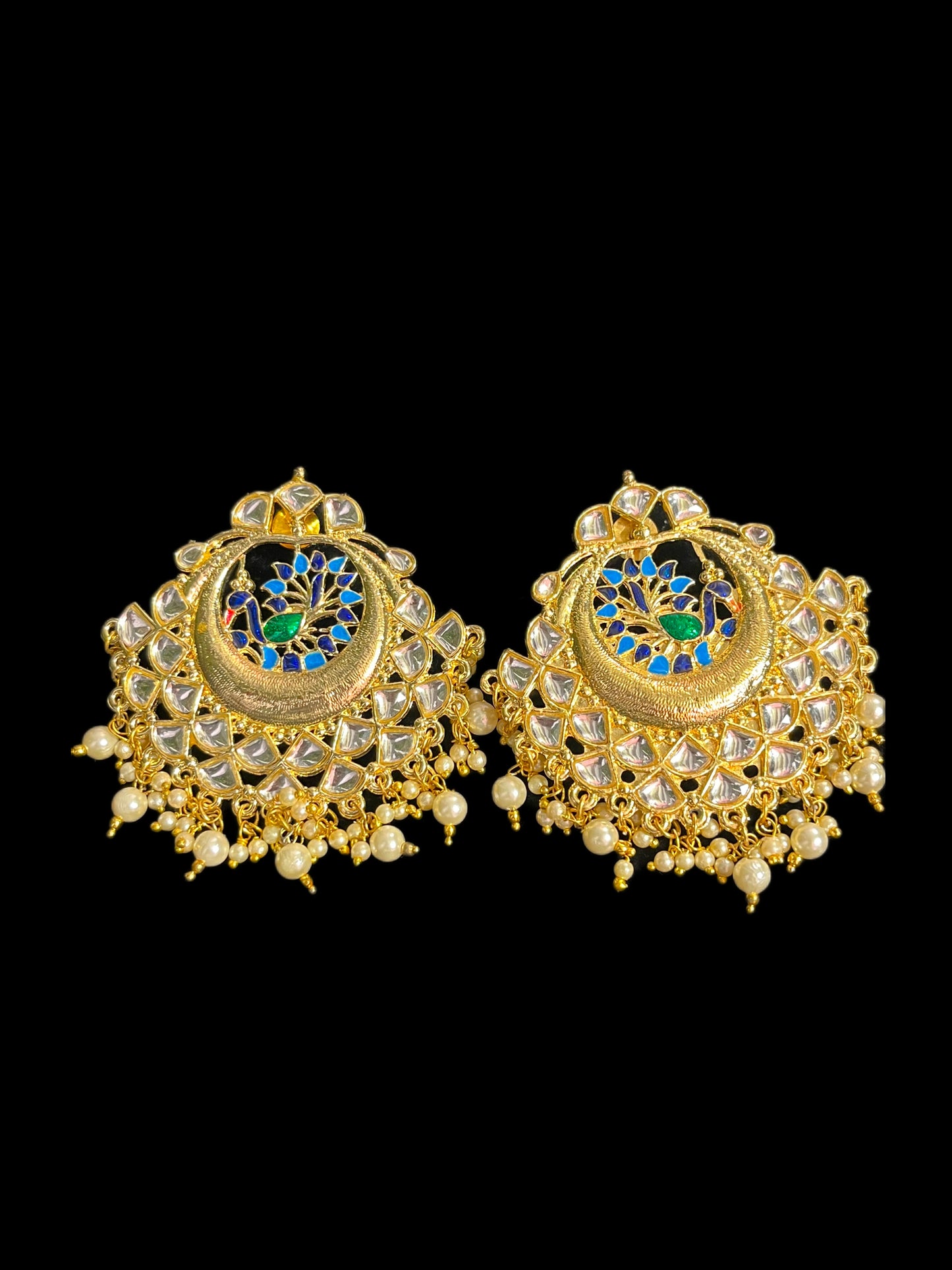 Peacock Kundan Chandbali